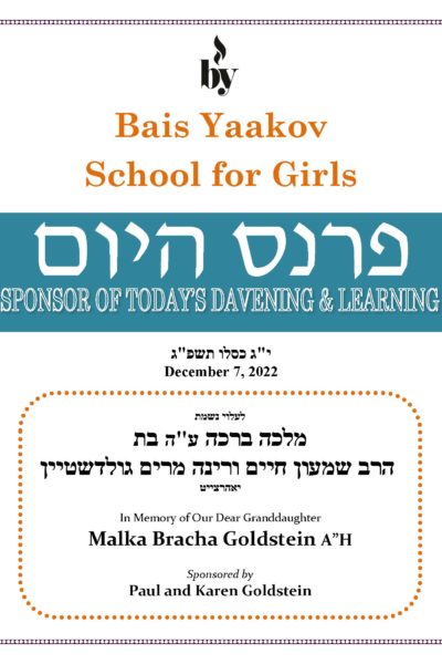 In Memory of Malka Bracha Goldstein DODL 12_7_2022 In Memory of Malka Bracha Goldstein DODL 12_7_2022